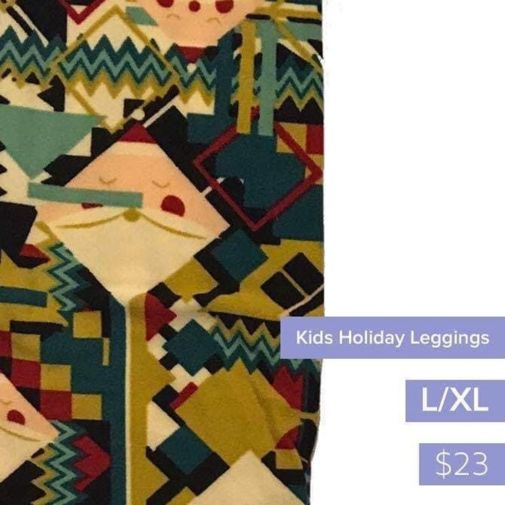 LuLaRoe kids L/XL Santa holiday leggings